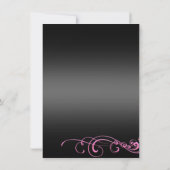 Invitation d'anniversaire de Tiara en rose et noir (Dos)