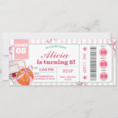 Invitation d'anniversaire de ticket de basketball (Devant)