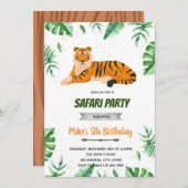 Invitation d'anniversaire de Tiger (Devant / Derrière)