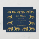Invitation d'anniversaire de Tigre (Devant / Derrière)