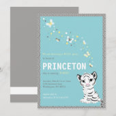 Invitation d'anniversaire de tigre blanc personnal (Devant / Derrière)