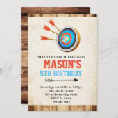 Invitation d'anniversaire de tir à l'arc (Devant / Derrière)