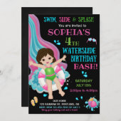 Invitation d'anniversaire de toboggan aquatique in (Devant / Derrière)