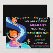 Invitation d'anniversaire de toboggan aquatique in (Devant / Derrière)