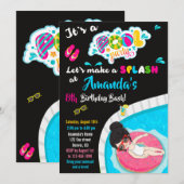 Invitation d'anniversaire de toboggan aquatique in (Devant / Derrière)