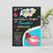 Invitation d'anniversaire de toboggan aquatique in (Debout devant)