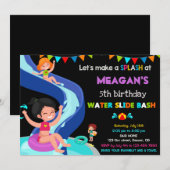 Invitation d'anniversaire de toboggan aquatique in (Devant / Derrière)