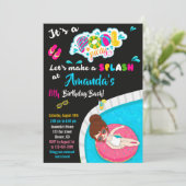 Invitation d'anniversaire de toboggan aquatique in (Debout devant)