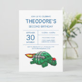 Invitation d'anniversaire de Tortue Fusée (Debout devant)