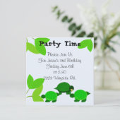 Invitation d'anniversaire de Tortue Verte (Debout devant)