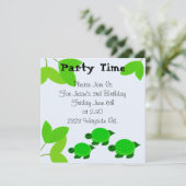 Invitation d'anniversaire de Tortue Verte (Debout devant)
