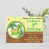 Invitation d'anniversaire de tortues mignonnes (Debout devant)