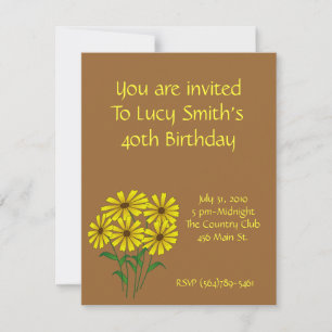 Invitation d'anniversaire de tournesol