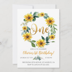 Invitation d'anniversaire de tournesol
