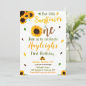 Invitation d'anniversaire de tournesol 1er premier (Debout devant)