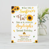 Invitation d'anniversaire de tournesol 2e annivers (Debout devant)