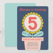 Invitation d'anniversaire de tournesol de n'import (Devant / Derrière)