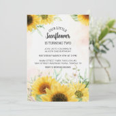 Invitation d'anniversaire de tournesol été Télécha (Debout devant)