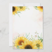 Invitation d'anniversaire de tournesol été Télécha (Dos)