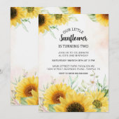 Invitation d'anniversaire de tournesol été Télécha (Devant / Derrière)