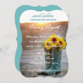 Invitation d'anniversaire de tournesol rustique (Devant / Derrière)