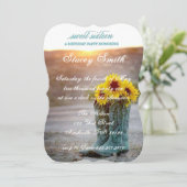 Invitation d'anniversaire de tournesol rustique (Debout devant)