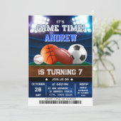 Invitation d'anniversaire de tous les sports Star (Debout devant)