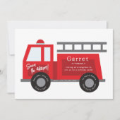 Invitation d'anniversaire de tout Camion d'incendi (Devant)