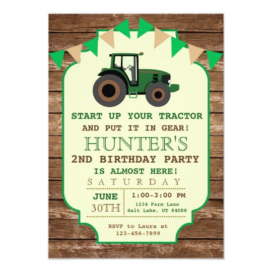 Invitation D Anniversaire De Tracteur Zazzle Be