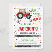 Invitation d'anniversaire de tracteur (Devant)