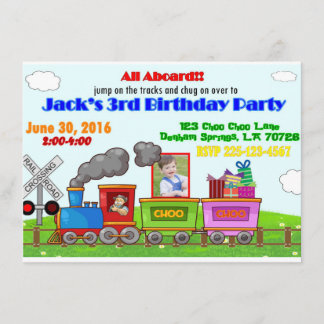 Invitation d'anniversaire de train
