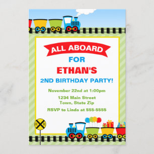 Invitation d'anniversaire de train 5x7 Carte photo
