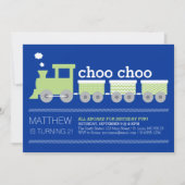 Invitation d'anniversaire de train de Choo Choo (Devant)