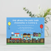 Invitation d'anniversaire de train de fête (Debout devant)