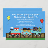 Invitation d'anniversaire de train de fête (Devant / Derrière)