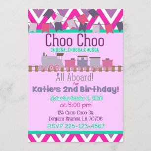 Invitation d'anniversaire de train de filles