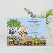 Invitation d'anniversaire de train de jungle de (Debout devant)