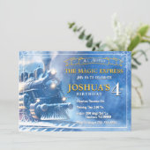 Invitation d'anniversaire de train magique (Debout devant)