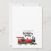 Invitation d'anniversaire de train vintage esthéti (Dos)
