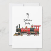 Invitation d'anniversaire de train vintage esthéti (Dos)