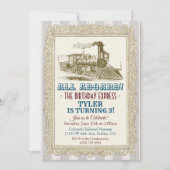 Invitation d'anniversaire de train vintage - TOUS (Devant)