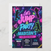 Invitation d'anniversaire de trampoline de saut (Devant)