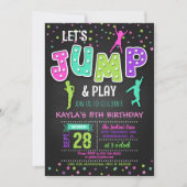 Invitation d'anniversaire de Trampoline - Fille (Devant)