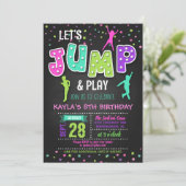 Invitation d'anniversaire de Trampoline - Fille (Debout devant)