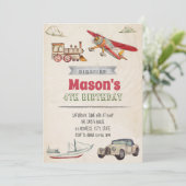 Invitation d'anniversaire de transport (Debout devant)