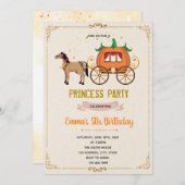 invitation d'anniversaire de transport citrouille (Devant / Derrière)