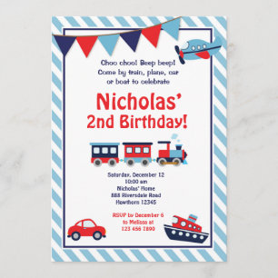 Invitation d'anniversaire de transport / Invitatio