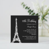 Invitation d'anniversaire de Tres Paris (noir) (Debout devant)