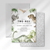 Invitation d'anniversaire de trois dinosaures Rex
