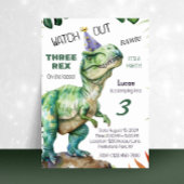 Invitation d'anniversaire de trois dinosaures Rex